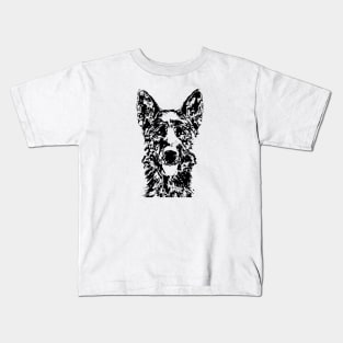 German Shepherd Pen and Ink Art Kids T-Shirt